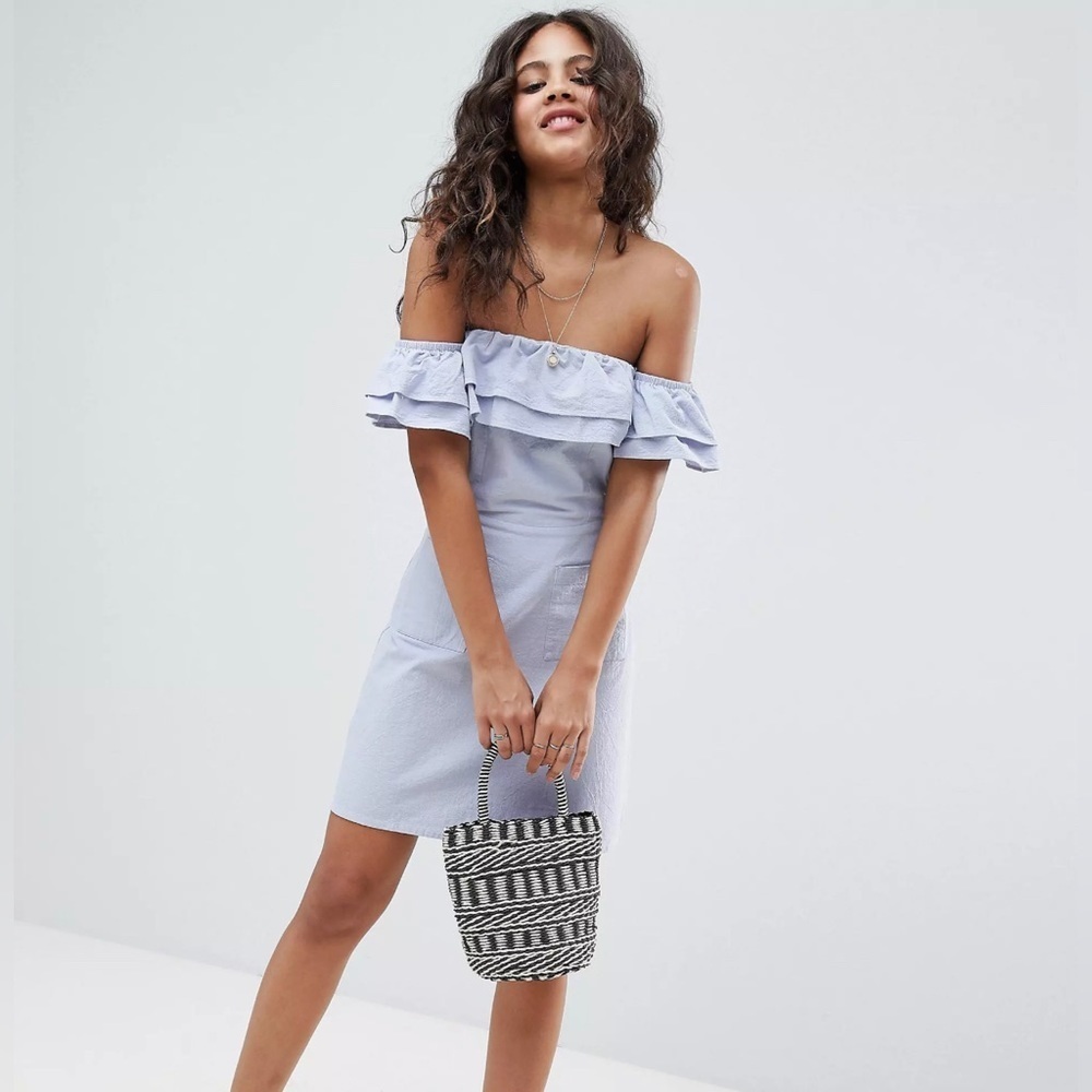 NWOT ASOS DESIGN Tall Ruffle Off the Shoulder Mini Dress
